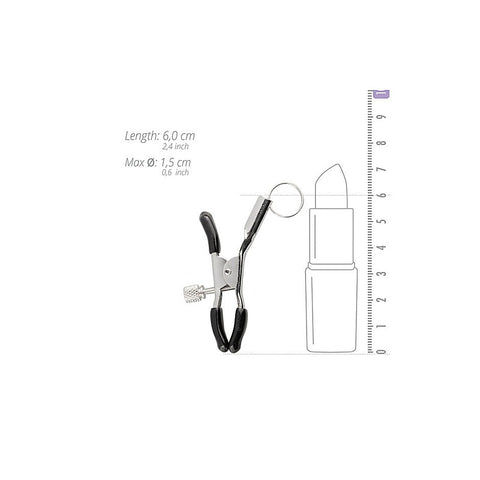 Fetish Collection Screw Metal Nipple Clamps With Attachment Ring Adjustable - Nipple and Clit Clamps