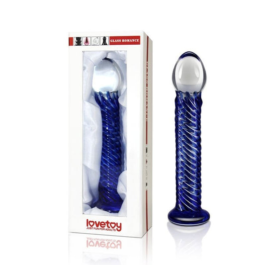 Glass Romance 7 Glass Sex Toy Blue by Lovetoy - Glass Sex Toys