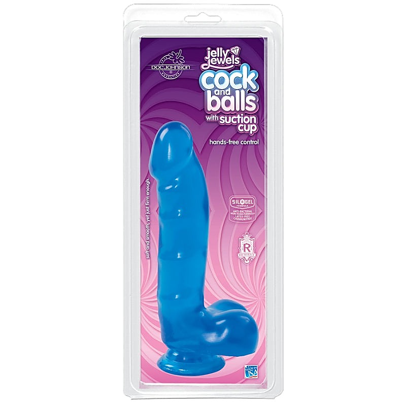 Jelly Jewels Realistic Cock And Balls by Doc Johnson - Realistic Dildos