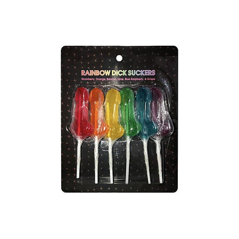 Edible Rainbow Dick Suckers 6 Piece by Kheper Games - Party Gifts and Novelties