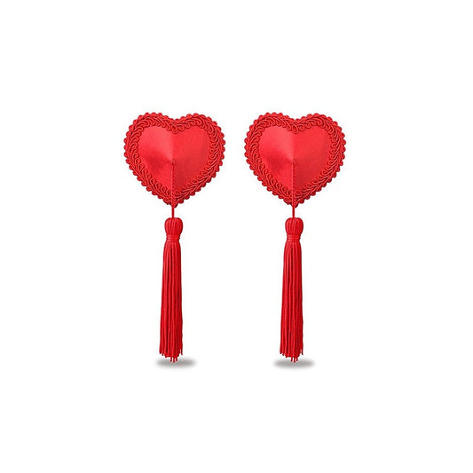 Reusable Red Heart Tassels Women's Nipple Pasties - Breast and Nipple Toys