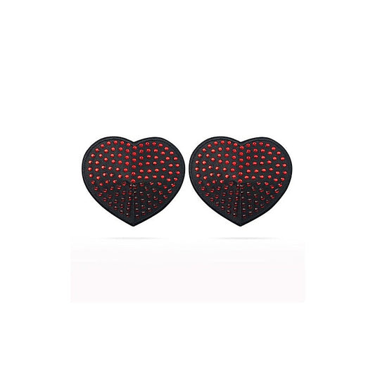 Reusable Red Diamond Heart Nipple Pasties by Lovetoy - Breast and Nipple Toys