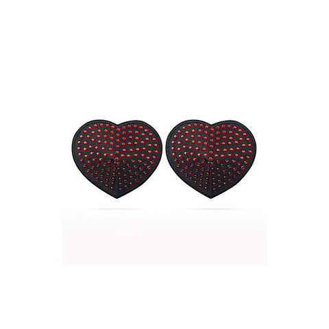Reusable Red Diamond Heart Nipple Pasties by Lovetoy - Breast and Nipple Toys