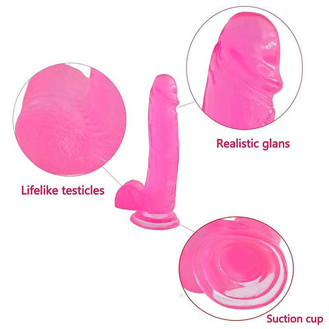 Jelly Studs Crystal Curved Realistic Dildo by Lovetoy - Realistic Dildos