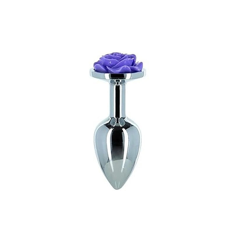 LUX Active 3 Inches Rose Metal Butt Plug by BMS Factory - Butt Plugs