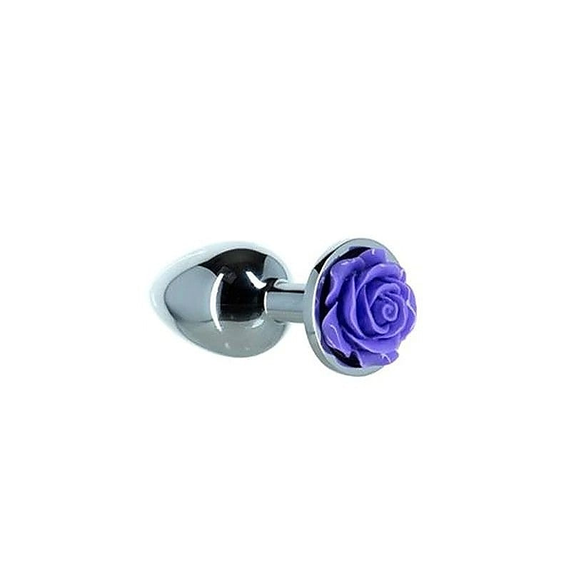 LUX Active 3 Inches Rose Metal Butt Plug by BMS Factory - Butt Plugs