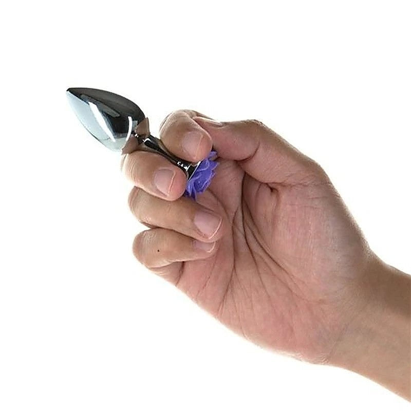 LUX Active 3 Inches Rose Metal Butt Plug by BMS Factory - Butt Plugs