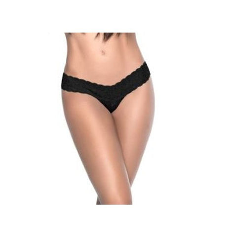 Lace V Back Thong Panties Black by Mapale - G-Strings, Panties and Shorts