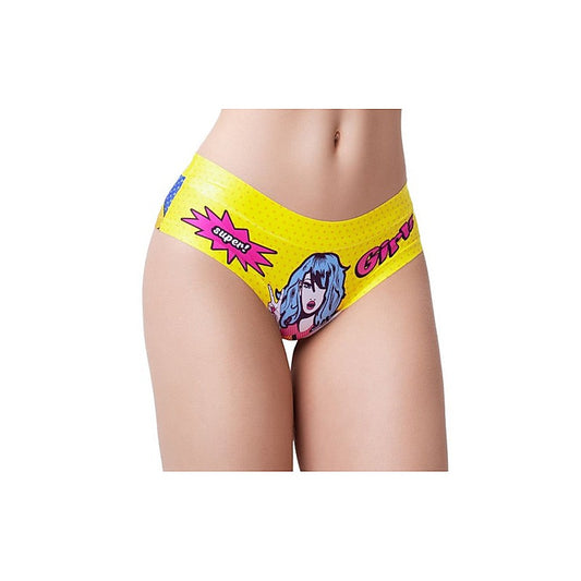 Comic Fans Yellow Slip Women's Thong by Mememe Lingerie - G-Strings, Panties and Shorts