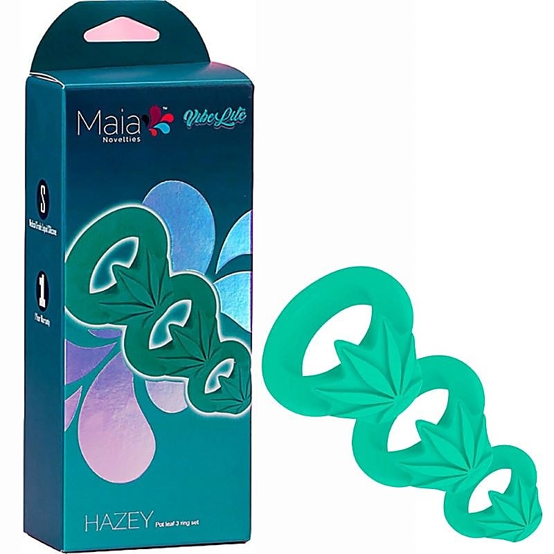 Maia 420 HAZEY Pleasure Trio Three Size Cock Ring Set for Enhanced Erection - Cock Ring Sets