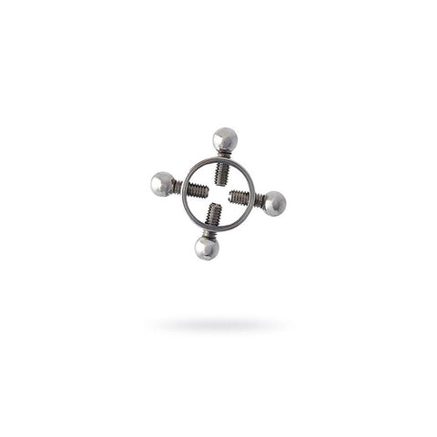 ToyFa Metal Silver Metal Nipple Clamp 2 Piece Adjustable Screw Tightening - Nipple and Clit Clamps
