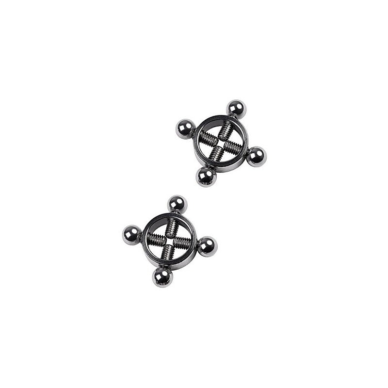ToyFa Metal Silver Metal Nipple Clamp 2 Piece Adjustable Screw Tightening - Nipple and Clit Clamps