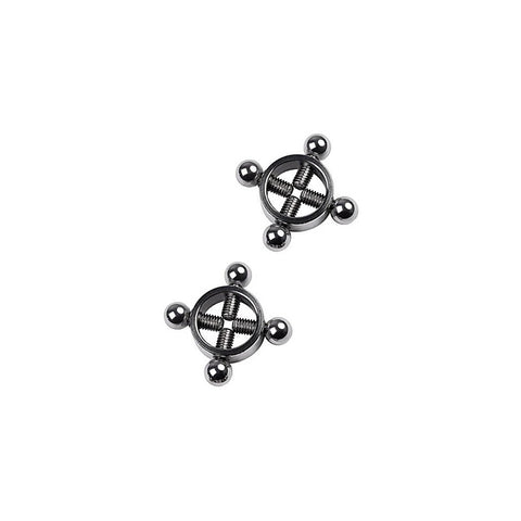 ToyFa Metal Silver Metal Nipple Clamp 2 Piece Adjustable Screw Tightening - Nipple and Clit Clamps