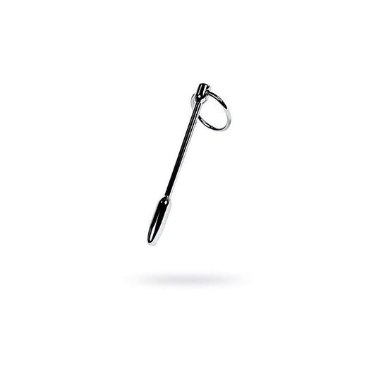 Metal Silver Male Pleasure Urethral Plug with Cock Ring - Urethral Sounds