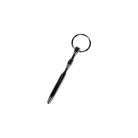 ToyFa Metal Silver Metal Bullet Shaped Urethral Plug With Cock Ring - Urethral Sounds