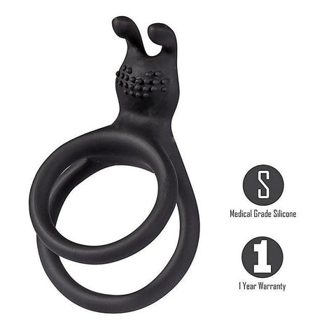 Maia ATLAS Dual Ring Cock Ring with Built in Antennae for Enhanced Pleasure - Cock Rings
