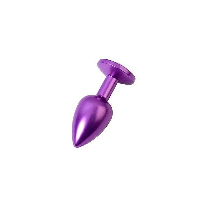 Purple Metal Anal Plug With Crystal Gem by ToyFa - Butt Plugs