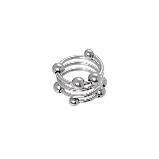 Metal Balls Penis Head Cock Ring by ToyFa - Cock Rings