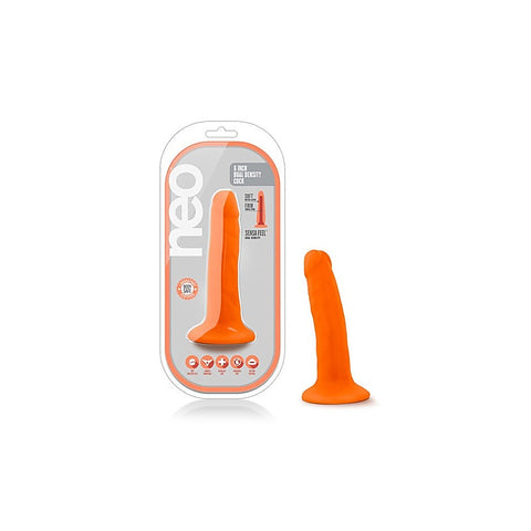 Neo Dual Density Realistic Cock 6 Inch Neon Orange - Realistic Dildos