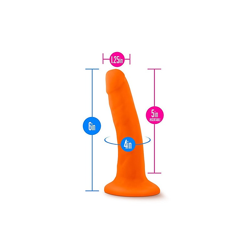 Neo Dual Density Realistic Cock 6 Inch Neon Orange - Realistic Dildos
