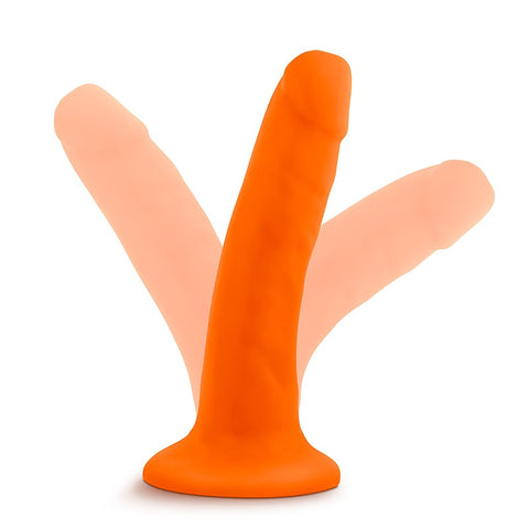 Neo Dual Density Realistic Cock 6 Inch Neon Orange - Realistic Dildos