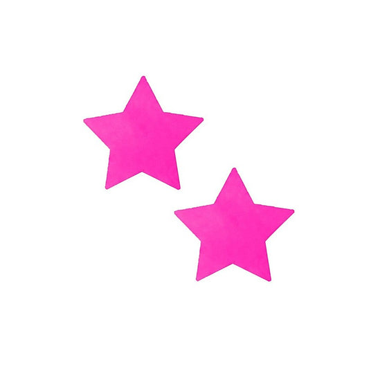 Neon Pink Starburst Starry Night Womens Nipple Pasties - Fancy Dress Ups