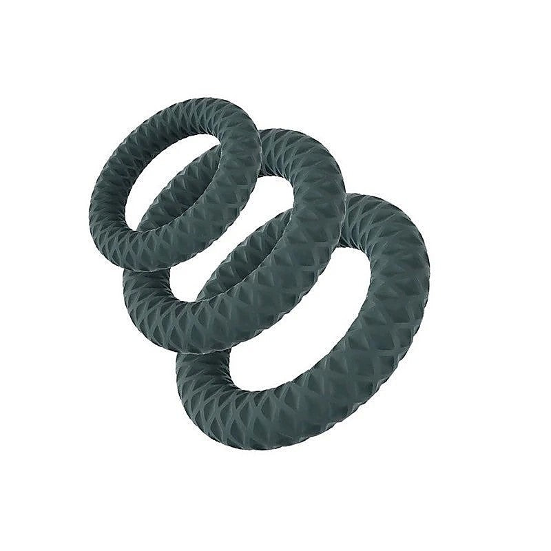Maia Toys ONYX Versatile Vibrant Pleasure Rings Set of Three Cock Rings - Cock Rings