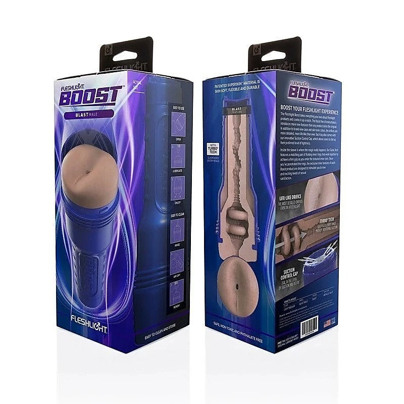 Fleshlight Boost Blast Male Pleasure Stroker Medium with Suction Control - Fleshlight Male Masturbators