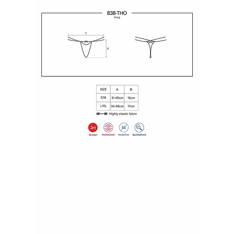 Thong 838 Panties by Obsessive Lingerie - G-Strings, Panties and Shorts