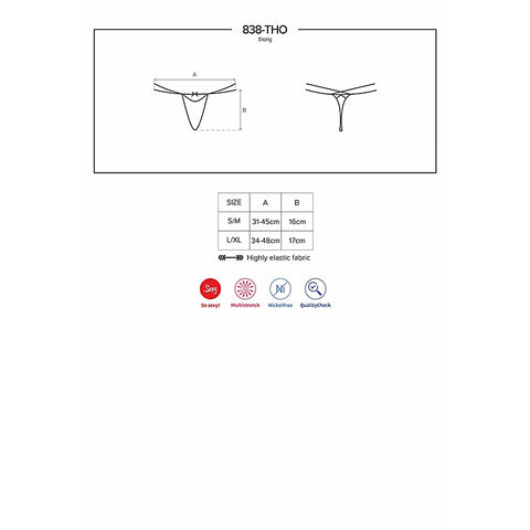 Thong 838 Panties by Obsessive Lingerie - G-Strings, Panties and Shorts