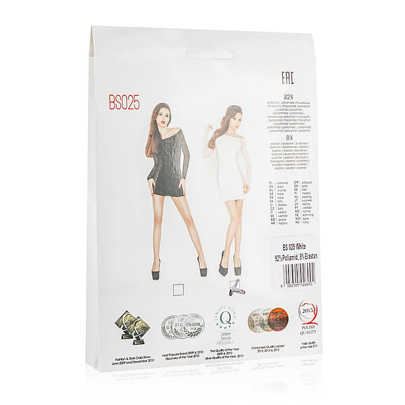Womens Mini Dress With Mesh Sleeves and Sides - Skirts And Club Wear