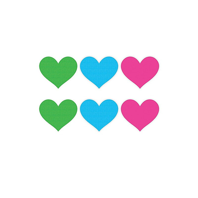 Peekaboo Neon Heart Nipple Pasties 3 Pack by Xgen Products - Fancy Dress Ups