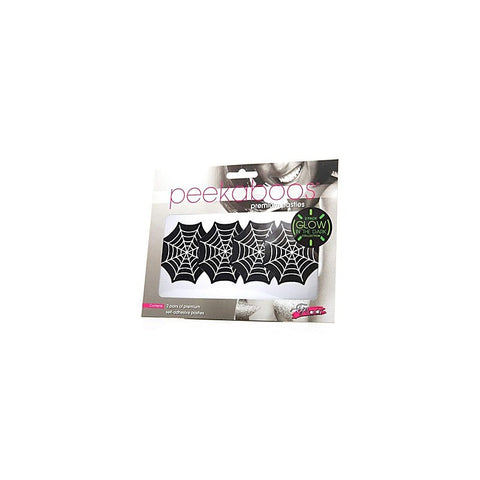 Peekaboo Glow In The Dark Webs Premium Nipple Pasties - Fancy Dress Ups