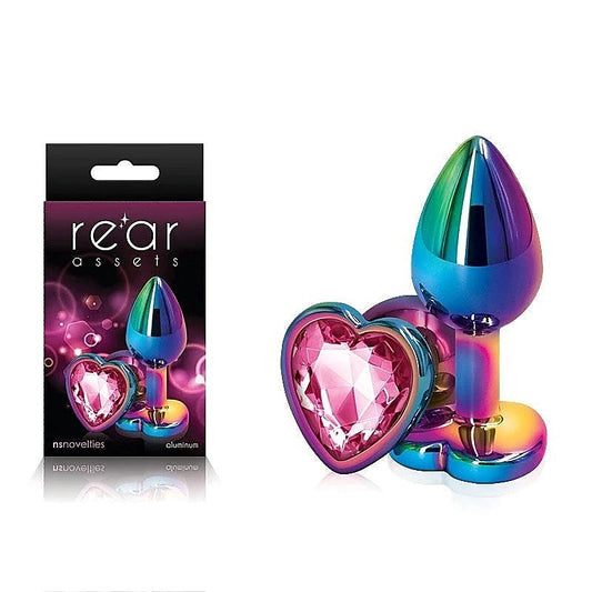 Rear Assets Mulitcolor Heart Butt Plug by NS Novelties - Butt Plugs