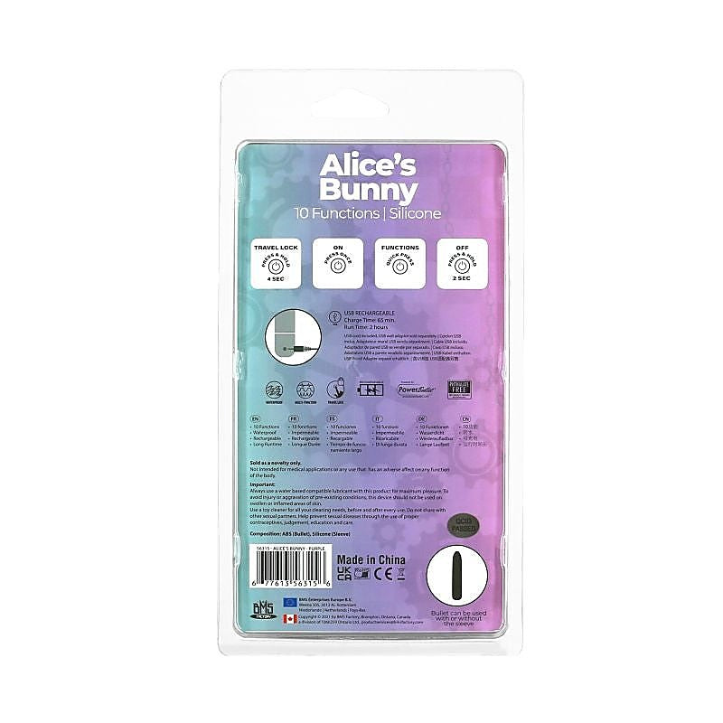 BMS Factory PowerBullet Alices Bunny Rechargeable Bullet Vibrator with Rabbit Sleeve - Bullet Vibrators