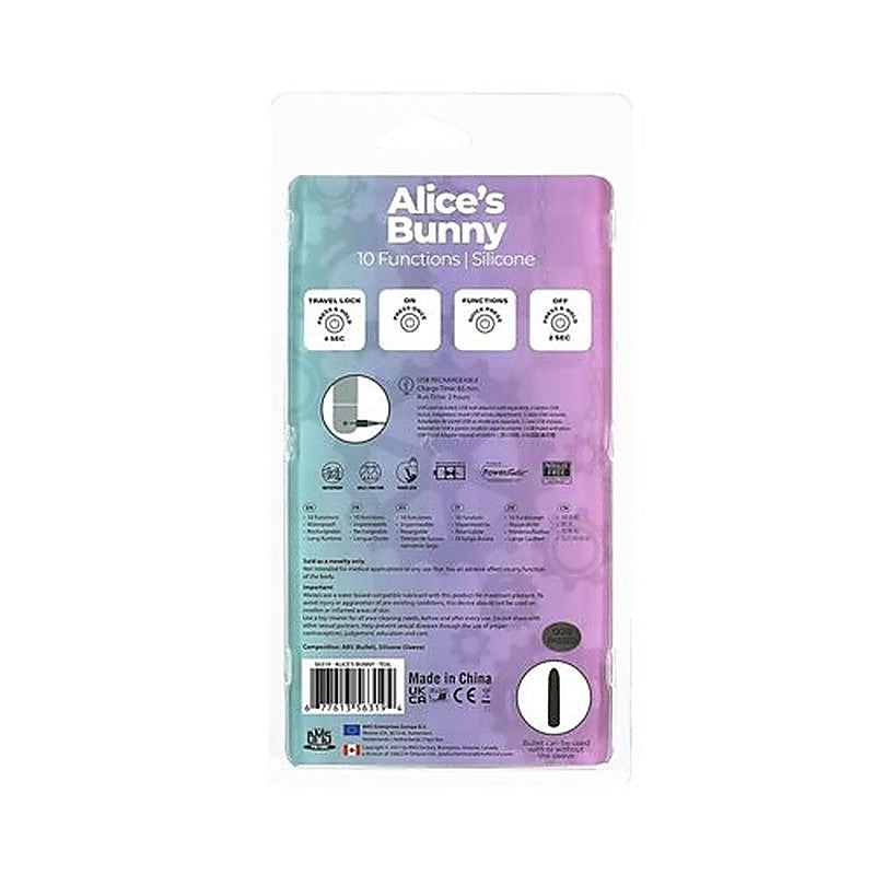 BMS Factory PowerBullet Alices Bunny Rechargeable Bullet Vibrator with Rabbit Sleeve - Bullet Vibrators