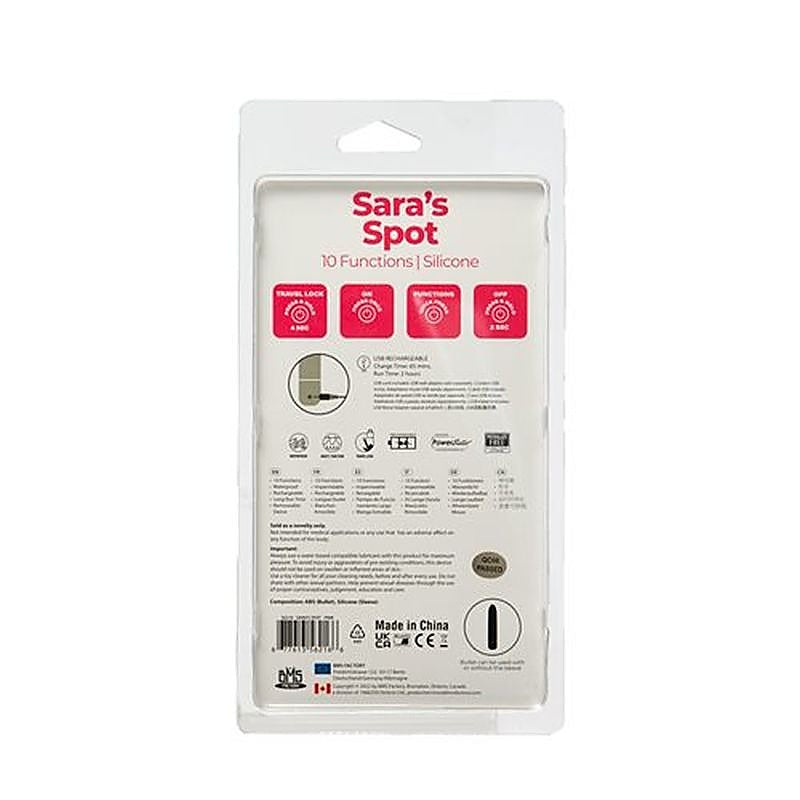 BMS Factory Power Bullet Saras Spot 10 Functions G Spot Vibrator USB Rechargeable - G-Spot Vibrators