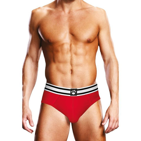 Stylish Open Back Mens Brief White Red by Prowler - Mens Briefs And Boxers