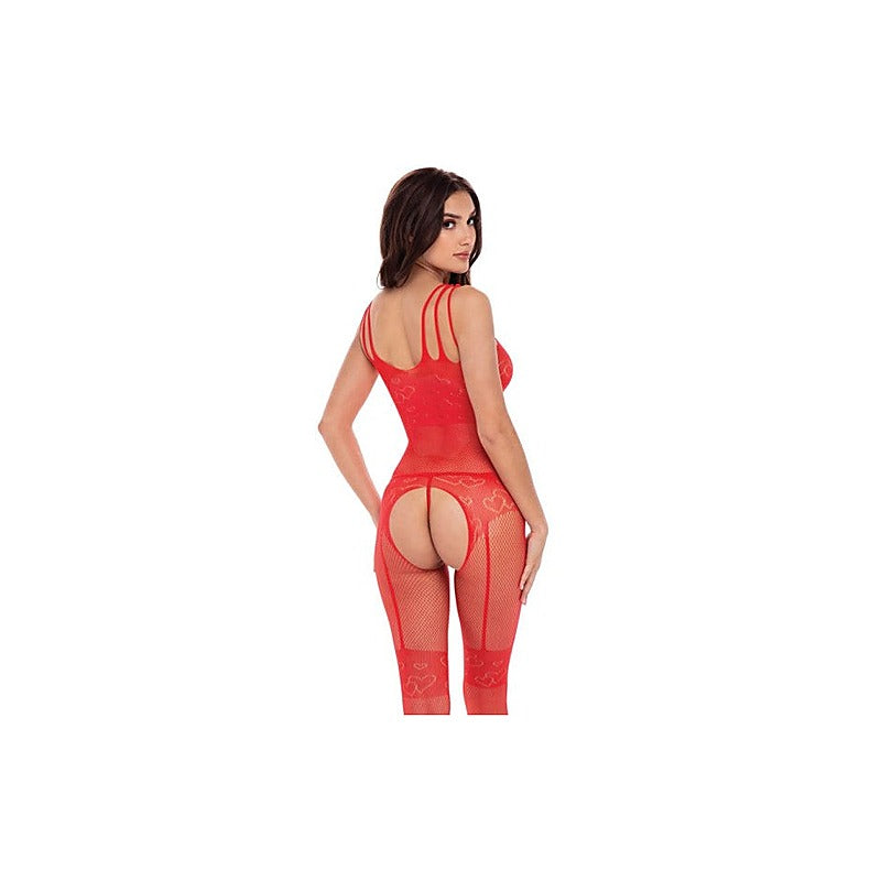 All Heart Crotchless Womens Bodystocking by Rene Rofe - Body Stockings