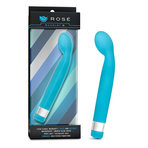 Rose Scarlet G 8.5 Inch G Spot Vibrator Black with Curved Bulbous Tip - G-Spot Vibrators