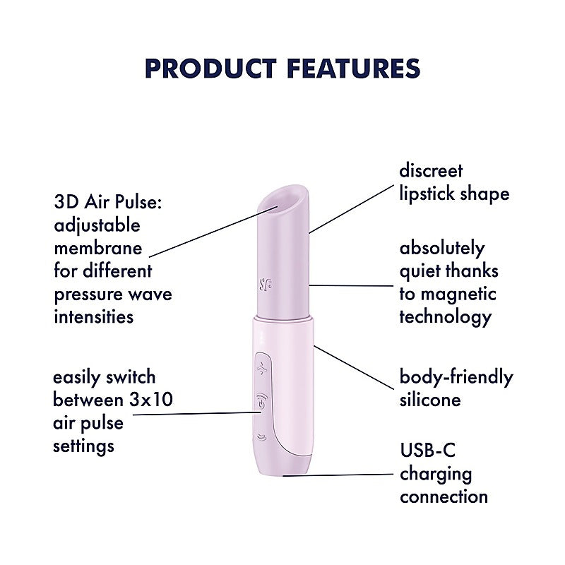 Secret Kiss Air Wave Multi Function Clitoral Vibrator - Clit Ticklers and Pulsators