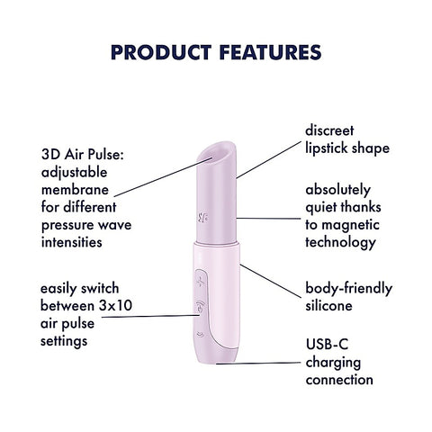 Secret Kiss Air Wave Multi Function Clitoral Vibrator - Clit Ticklers and Pulsators