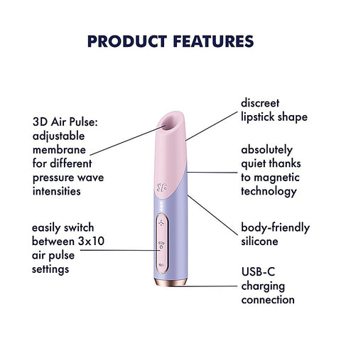 Bold Kiss Travel Size Air Pulse Clitoral Sex Toy - Clit Ticklers and Pulsators