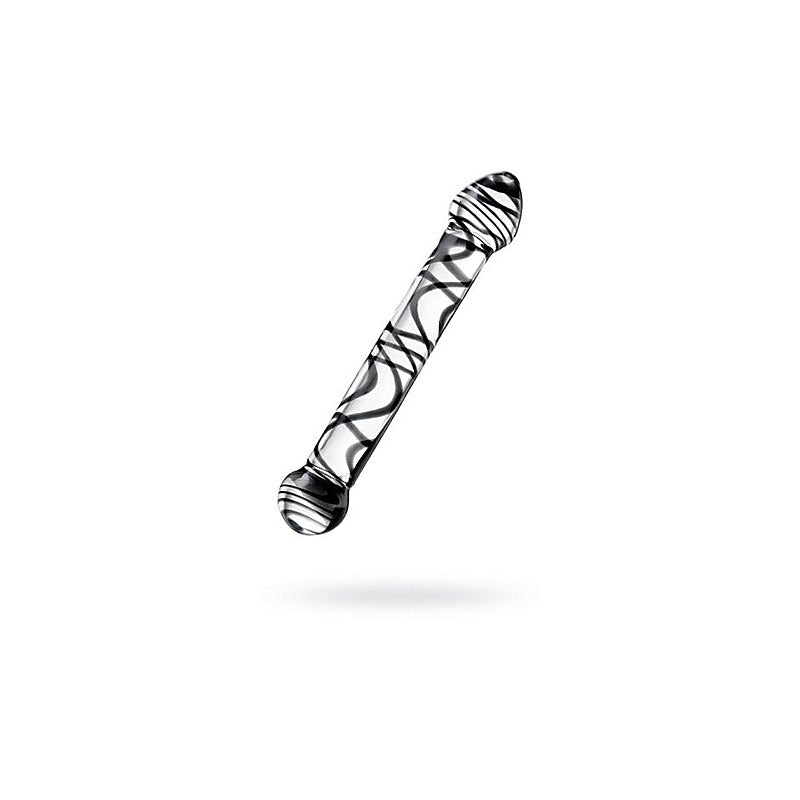 Sexus Duo Black Swirl Glass Dildo by ToyFa - Glass Sex Toys