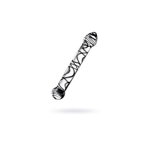 Sexus Duo Black Swirl Glass Dildo by ToyFa - Glass Sex Toys