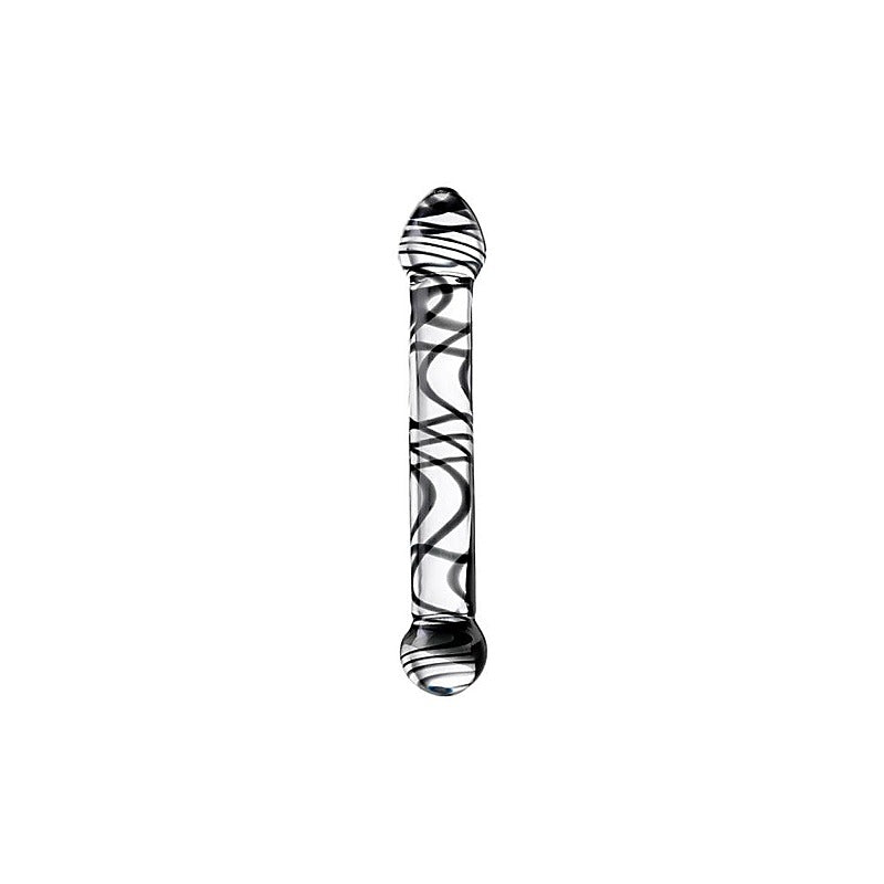 Sexus Duo Black Swirl Glass Dildo by ToyFa - Glass Sex Toys