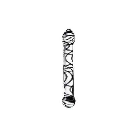 Sexus Duo Black Swirl Glass Dildo by ToyFa - Glass Sex Toys