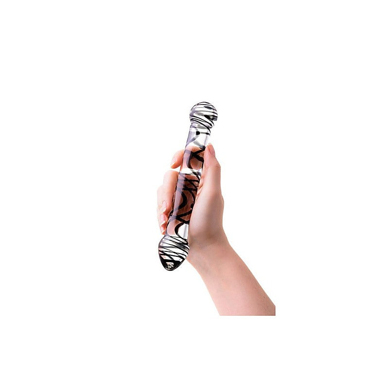 Sexus Duo Black Swirl Glass Dildo by ToyFa - Glass Sex Toys