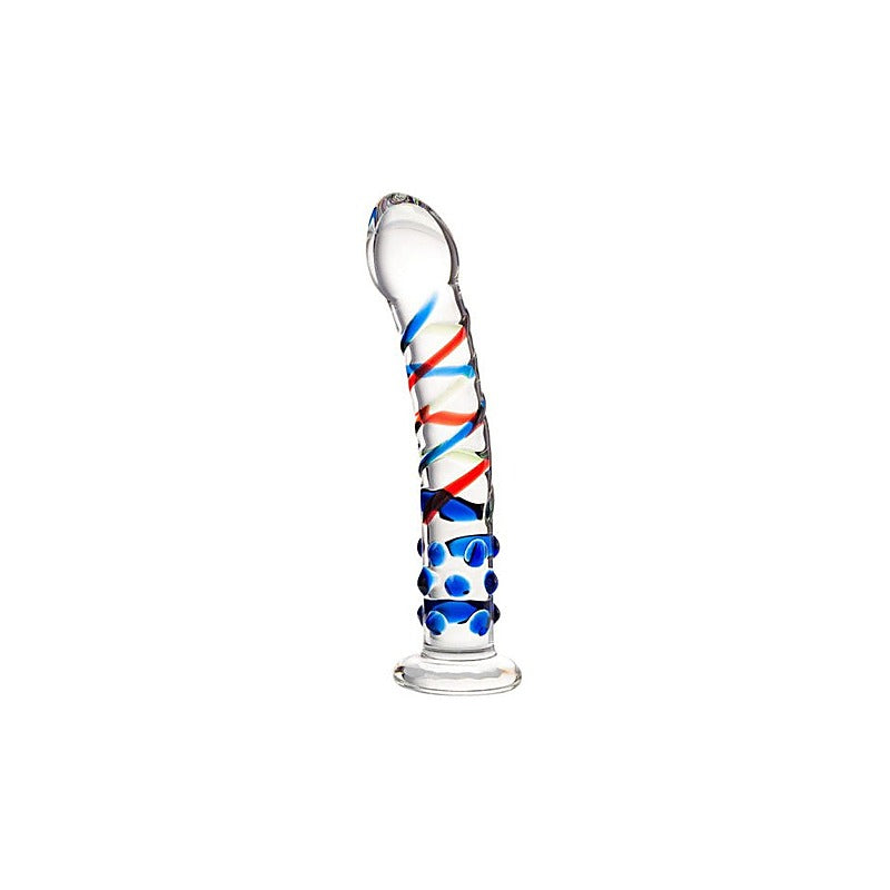 Sexus Blue Tip Suction Cup Glass Dong by ToyFa - Glass Sex Toys