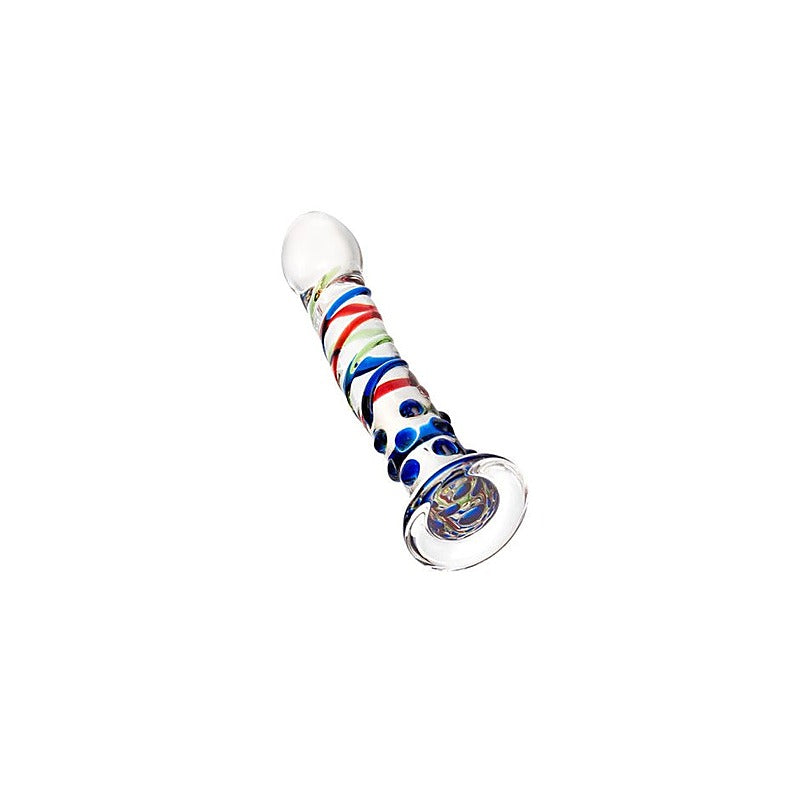 Sexus Blue Tip Suction Cup Glass Dong by ToyFa - Glass Sex Toys